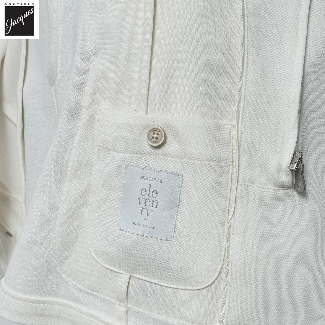White Cotton Hybrid Sport Jacket with Removable Bib - ELEVENTY PLATINUM - Boutique Jacques International