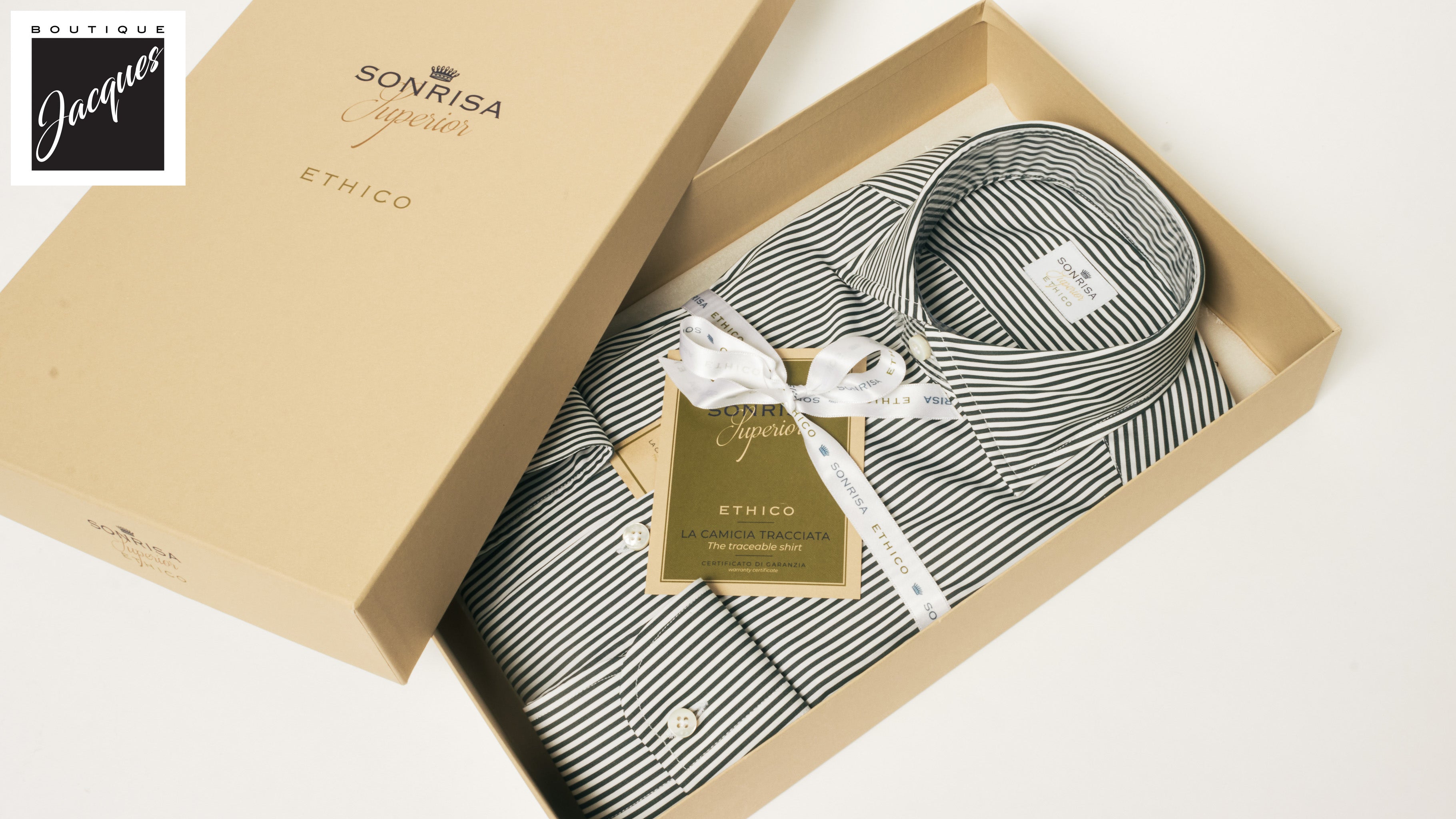 Dark Green Striped Superior Cotton Modern Fit Dress Shirt - SONRISA