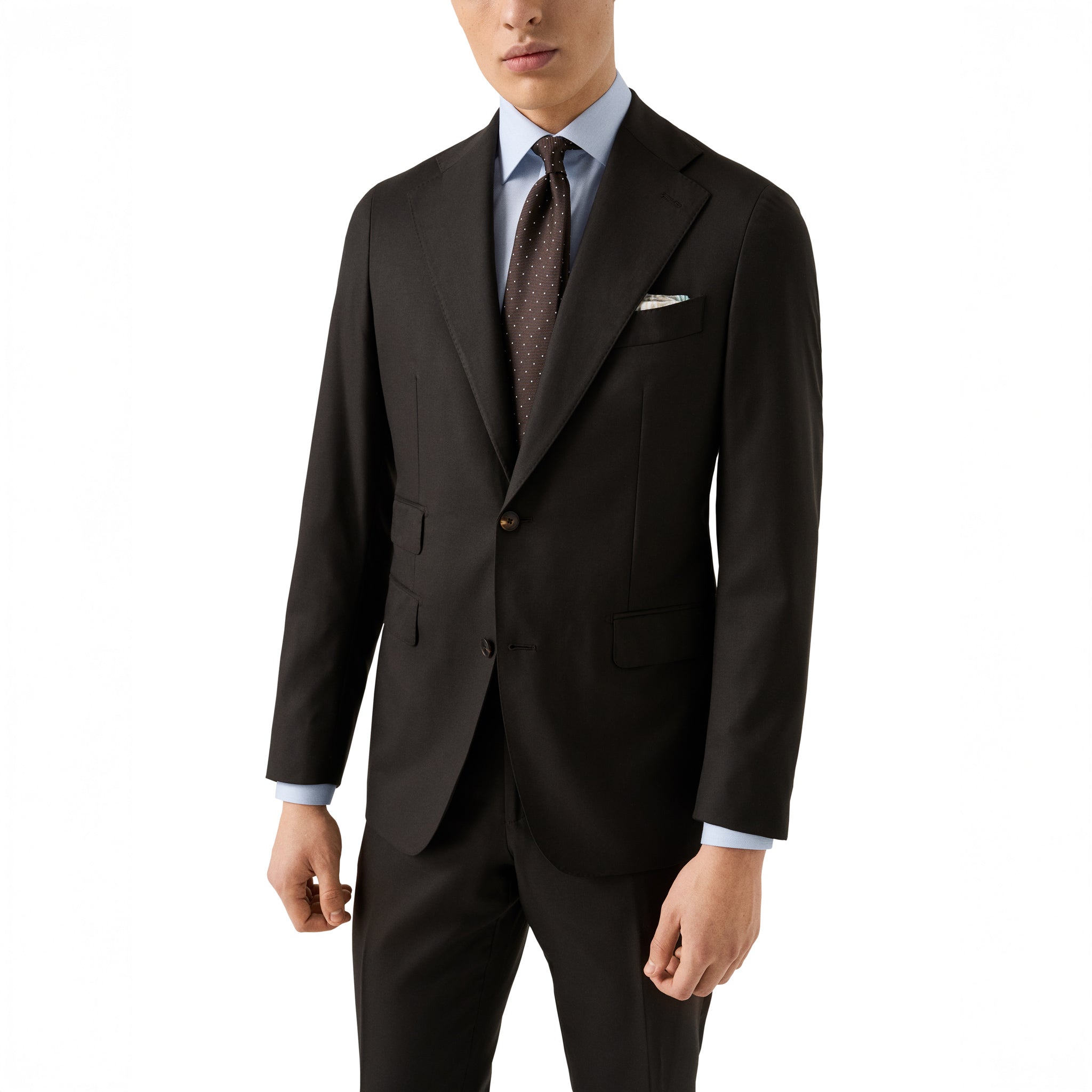 Light Blue Semi-Solid Fine Twill Contemporary Fit Shirt - ETON