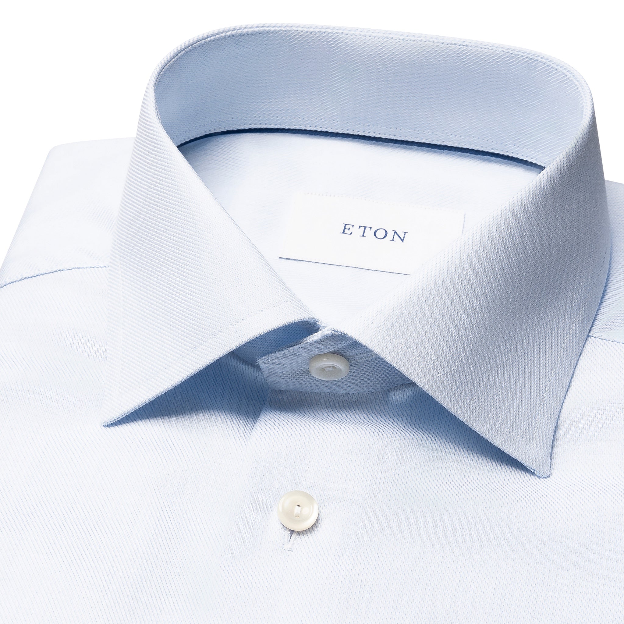 Light Blue Semi-Solid Fine Twill Contemporary Fit Shirt - ETON