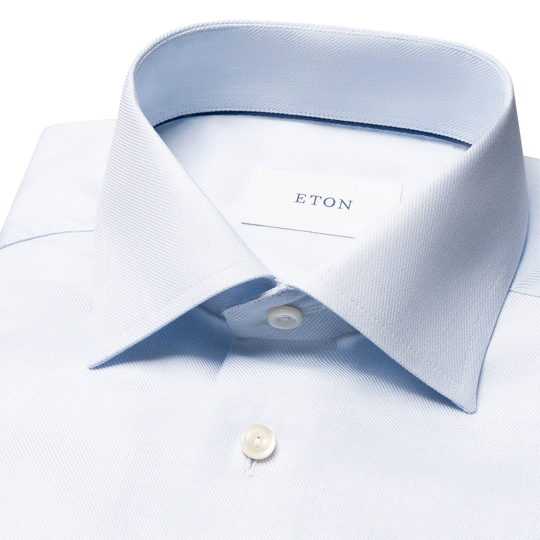 Light Blue Semi-Solid Fine Twill Contemporary Fit Shirt - ETON