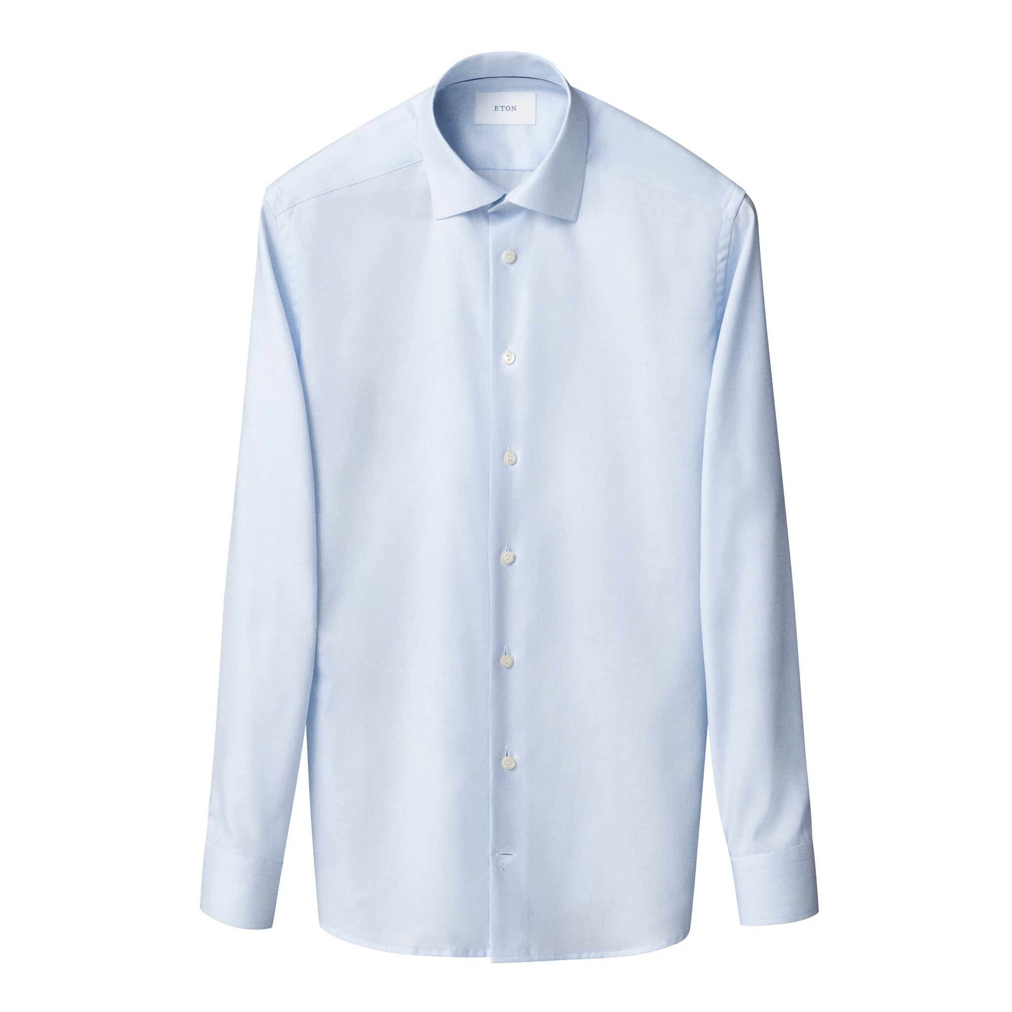 Light Blue Semi-Solid Fine Twill Contemporary Fit Shirt - ETON