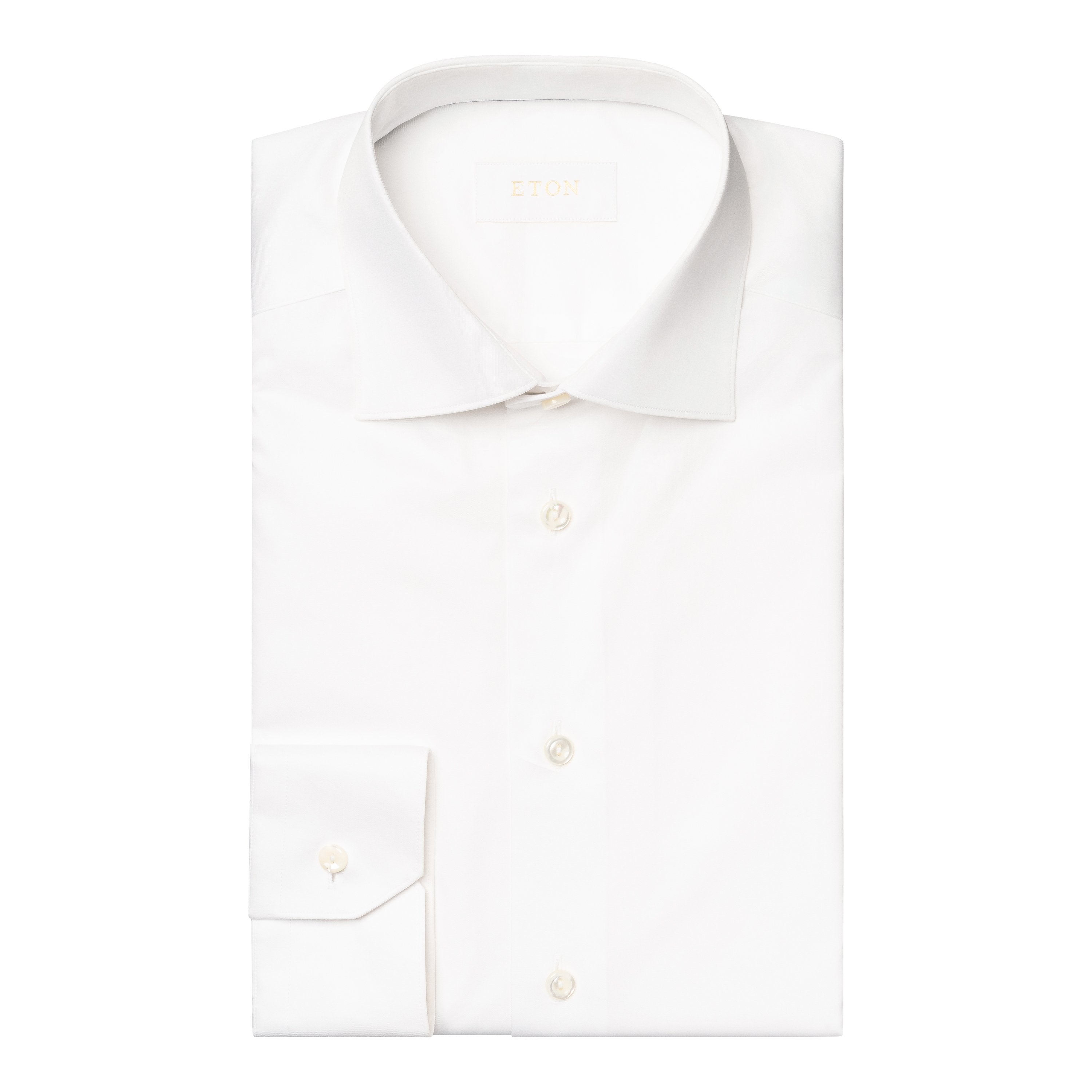 White Solid Elevated Twill Contemporary Fit Shirt - ETON
