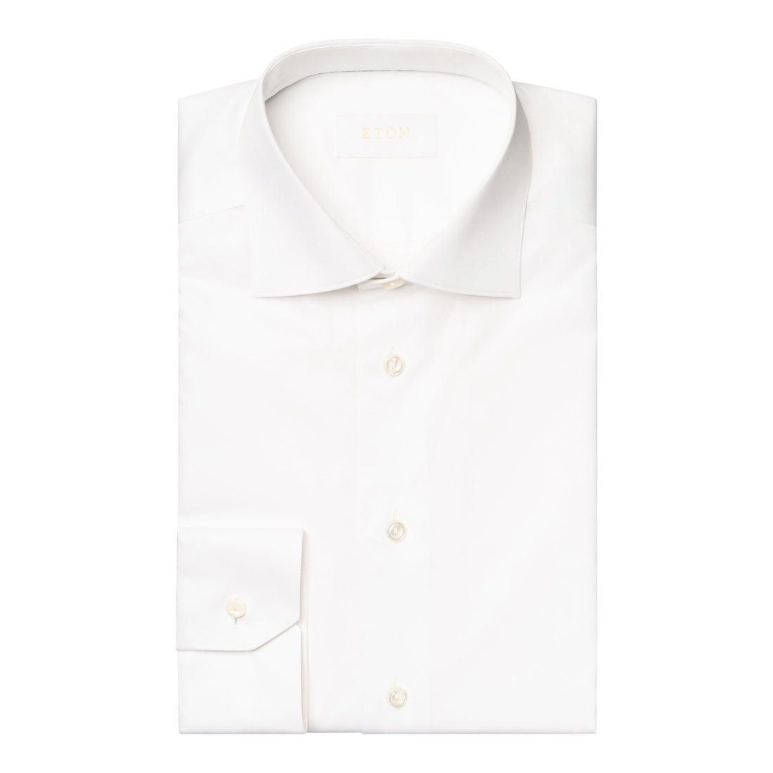 White Solid Elevated Twill Contemporary Fit Shirt - ETON
