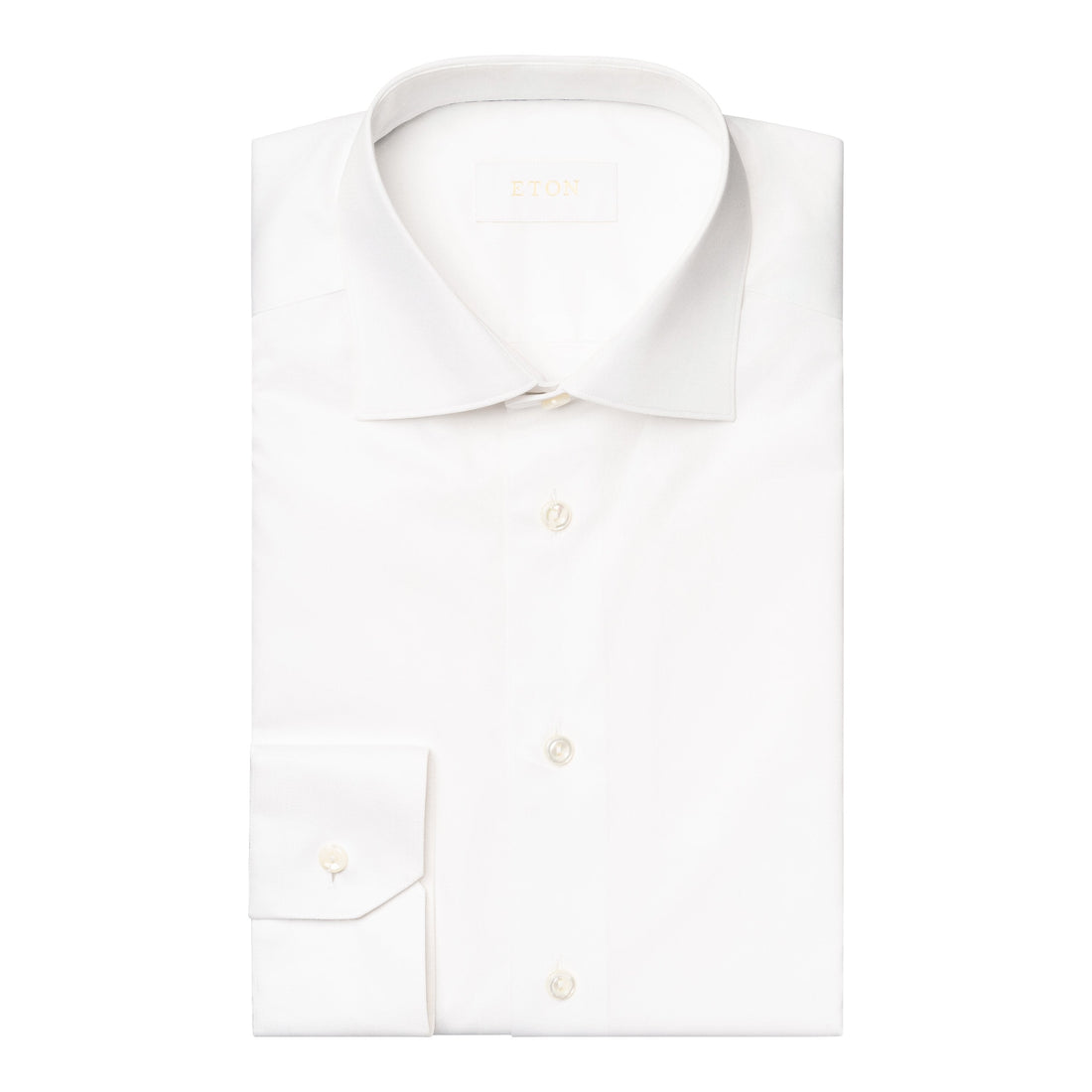 White Solid Elevated Twill Slim Fit Shirt - ETON