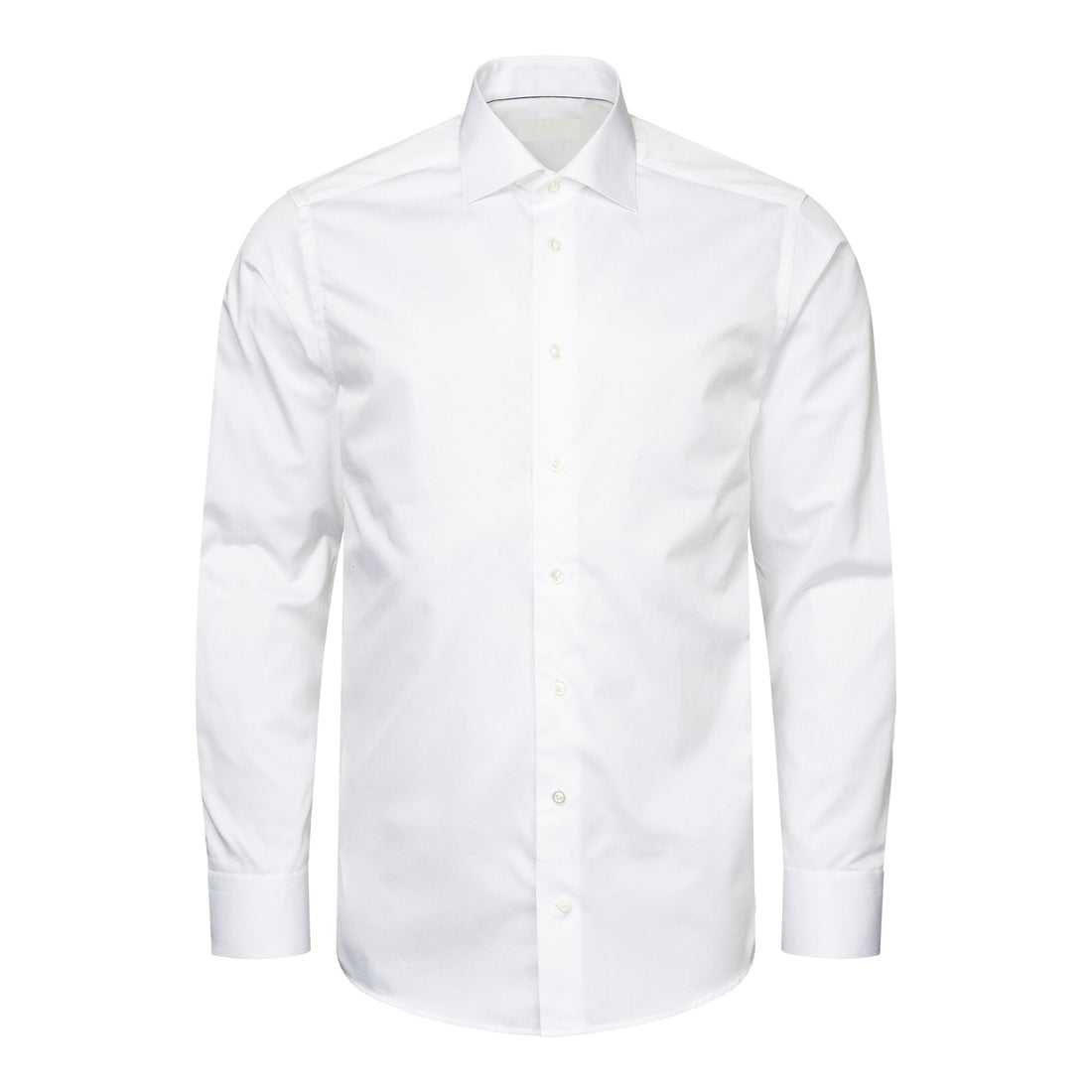 White Solid Elevated Twill Slim Fit Shirt - ETON