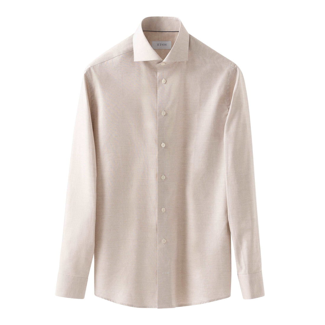 Beige Semi-Solid Signature Oxford Slim Fit Shirt - ETON
