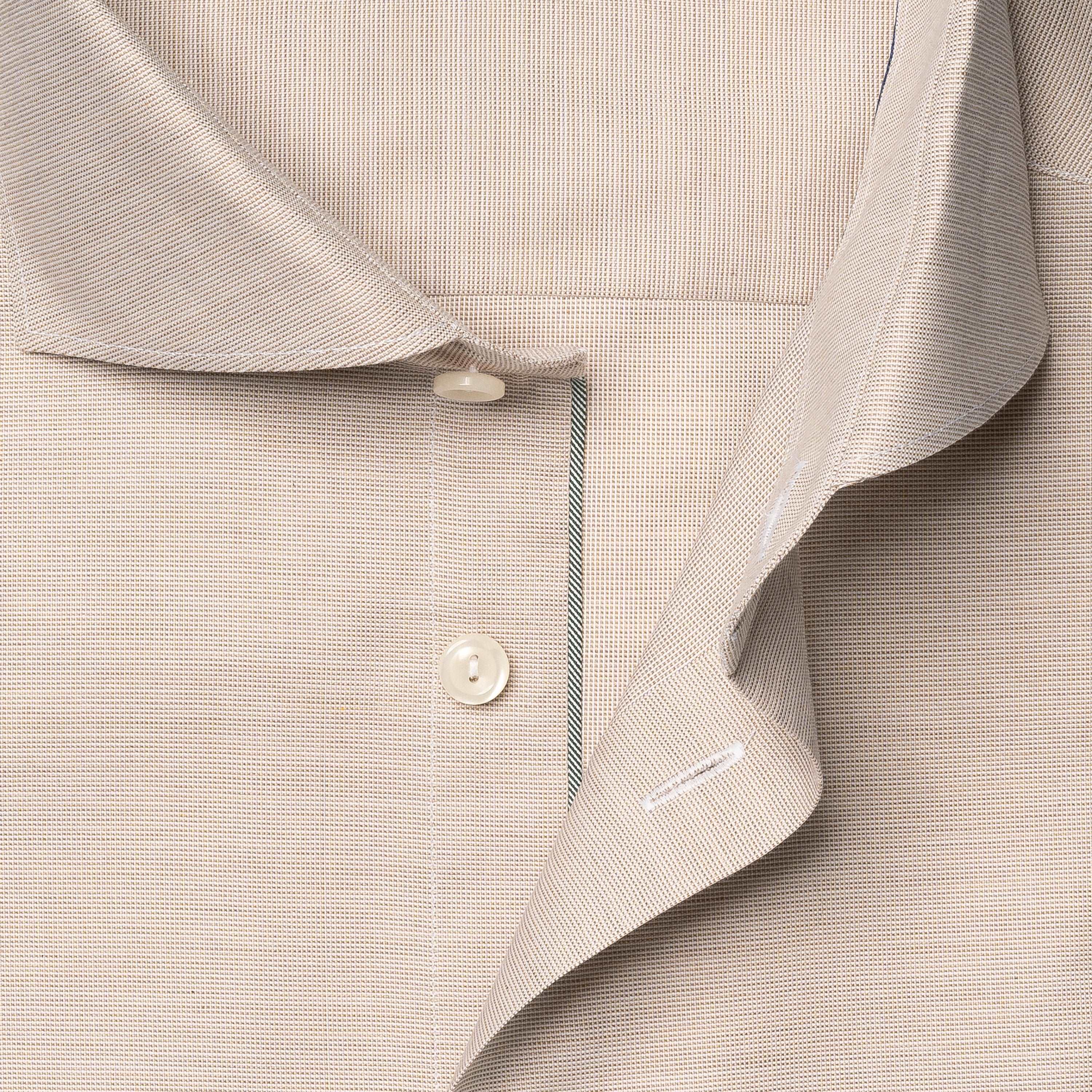 Beige Semi-Solid Signature Oxford Slim Fit Shirt - ETON
