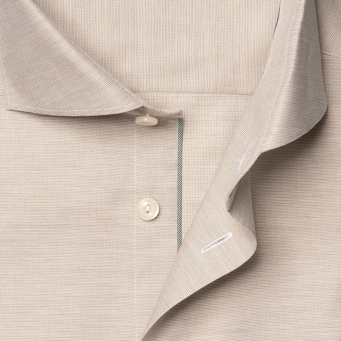 Beige Semi-Solid Signature Oxford Slim Fit Shirt - ETON