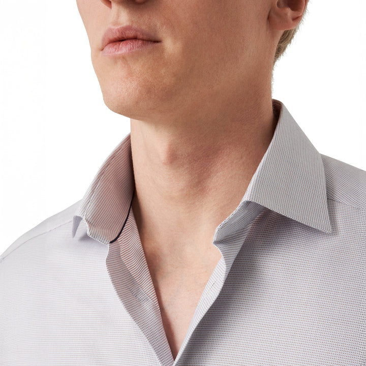 Pale Beige Semi Solid Cotton Tencel™ Lyocell Contemporary Fit Shirt - ETON