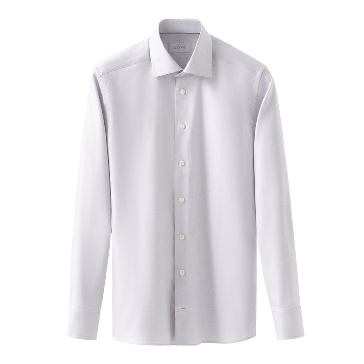 Pale Beige Semi Solid Cotton Tencel™ Lyocell Contemporary Fit Shirt - ETON