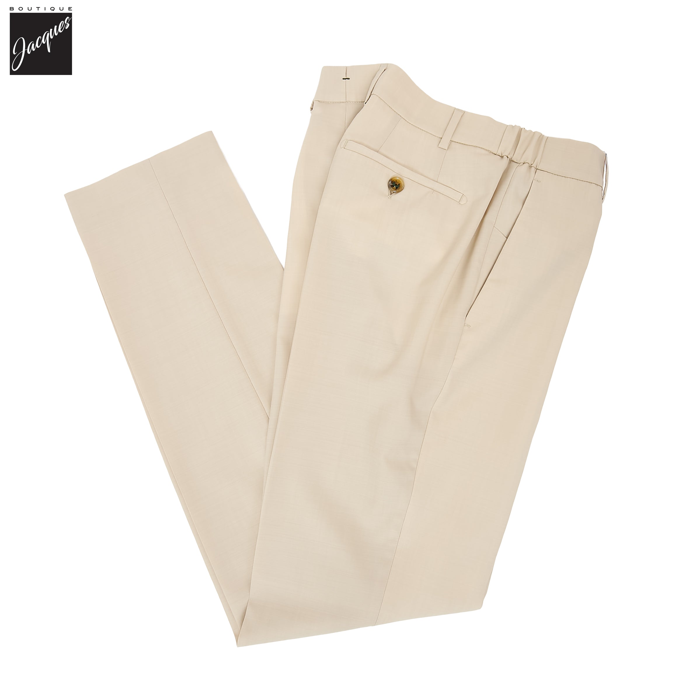 Light Beige Wool-Stretch Morello Elax Trouser - Berwich - Boutique Jacques International