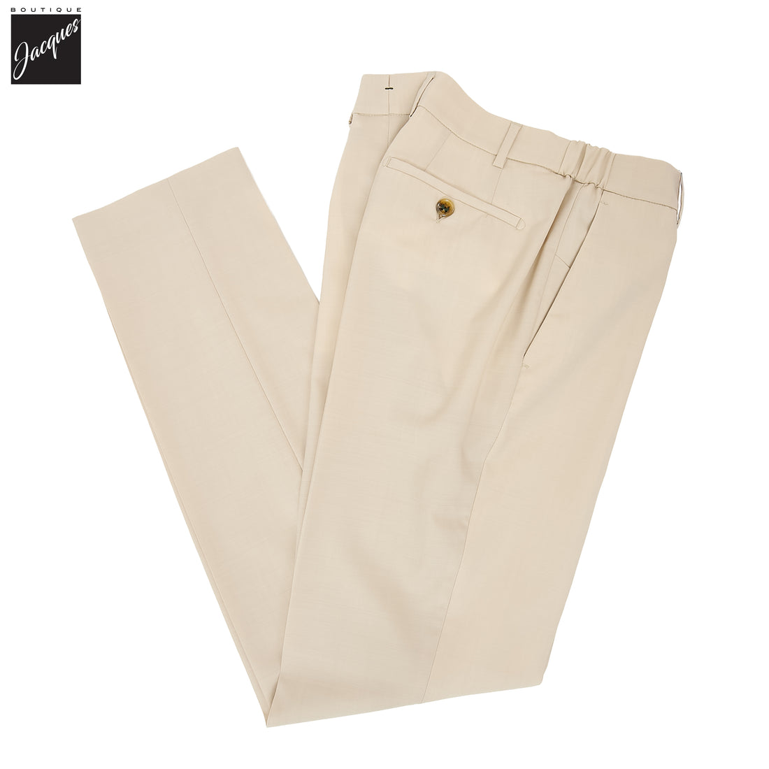 Light Beige Wool-Stretch Morello Elax Trouser - Berwich - Boutique Jacques International