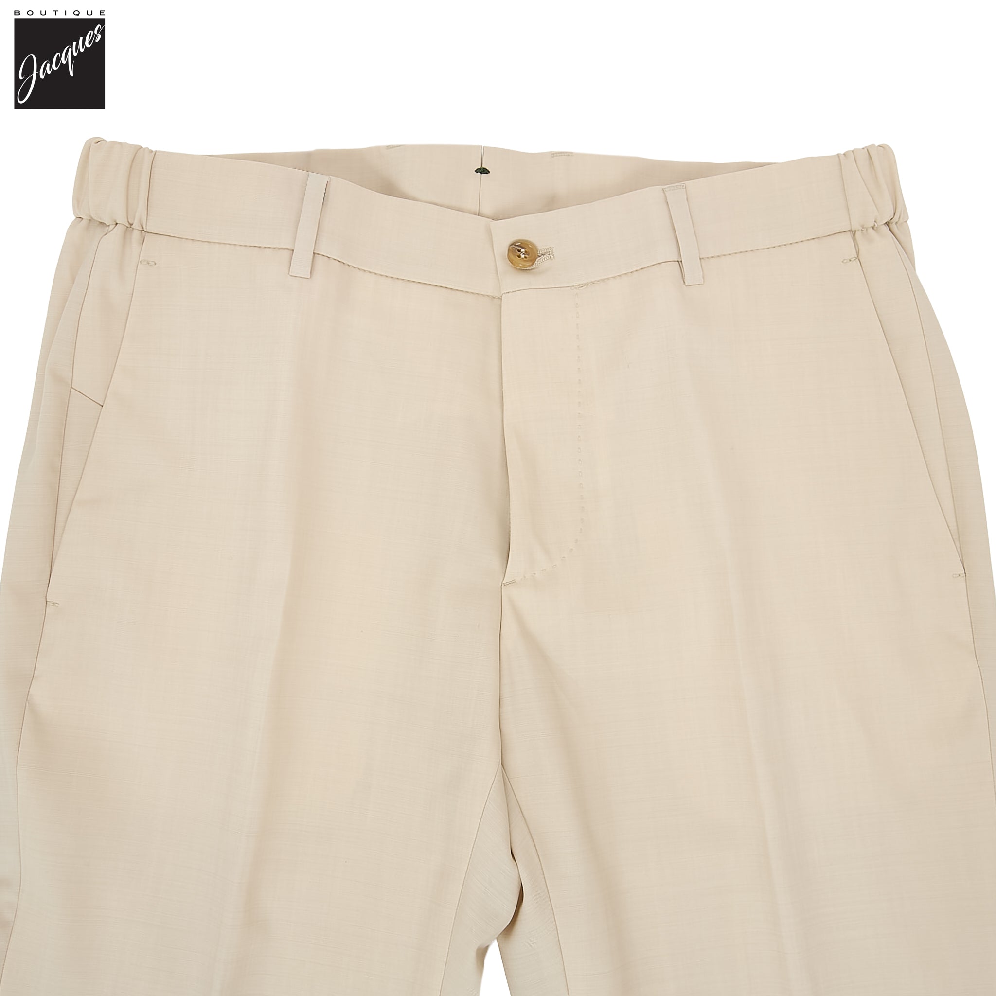 Light Beige Wool-Stretch Morello Elax Trouser - Berwich - Boutique Jacques International