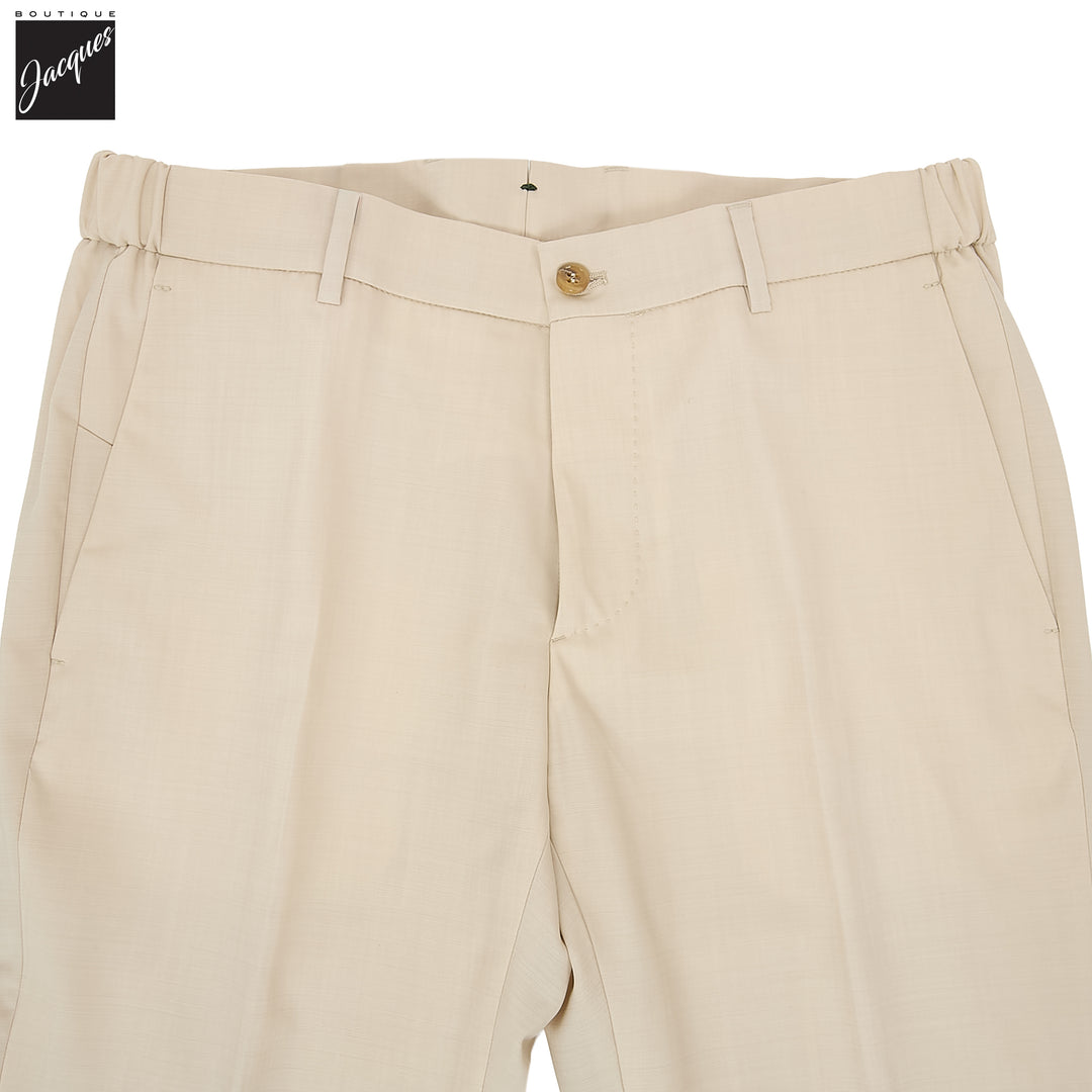 Light Beige Wool-Stretch Morello Elax Trouser - Berwich - Boutique Jacques International