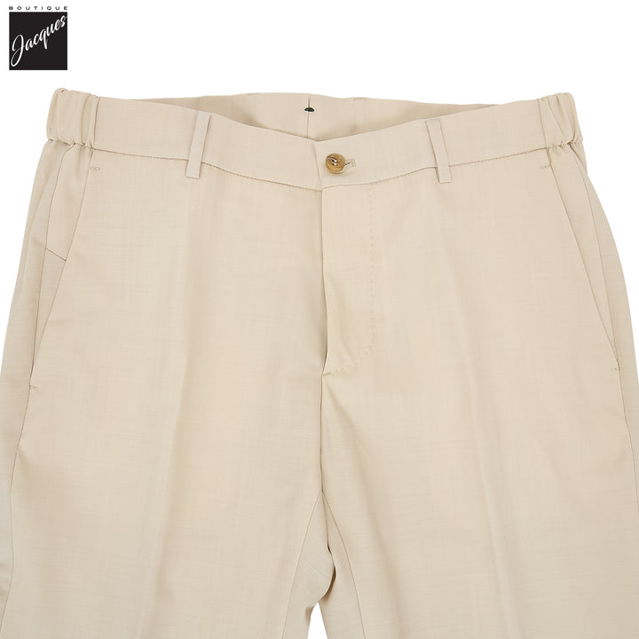 Light Beige Wool-Stretch Morello Elax Trouser - Berwich - Boutique Jacques International