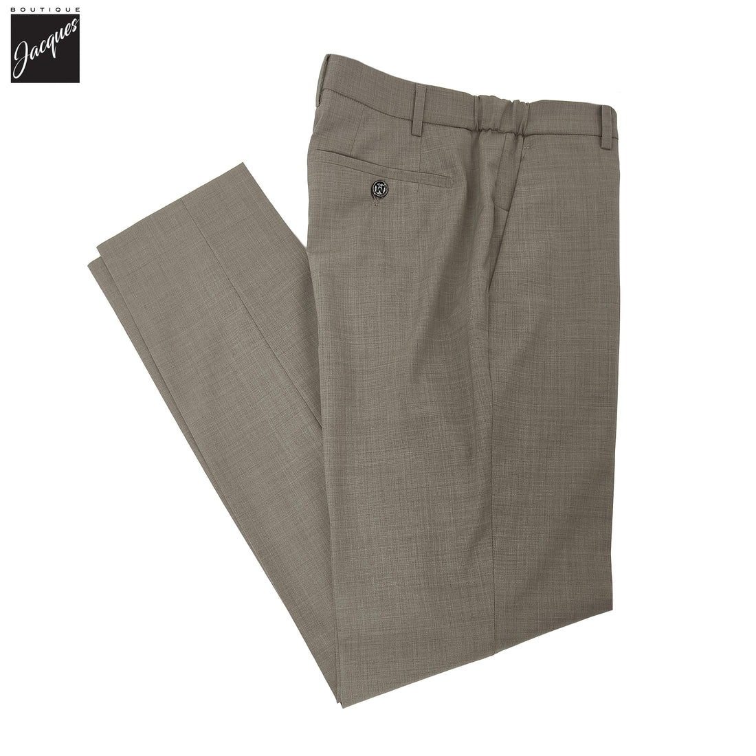 Taupe Wool-Stretch Morello Elax Trouser - Berwich - Boutique Jacques International