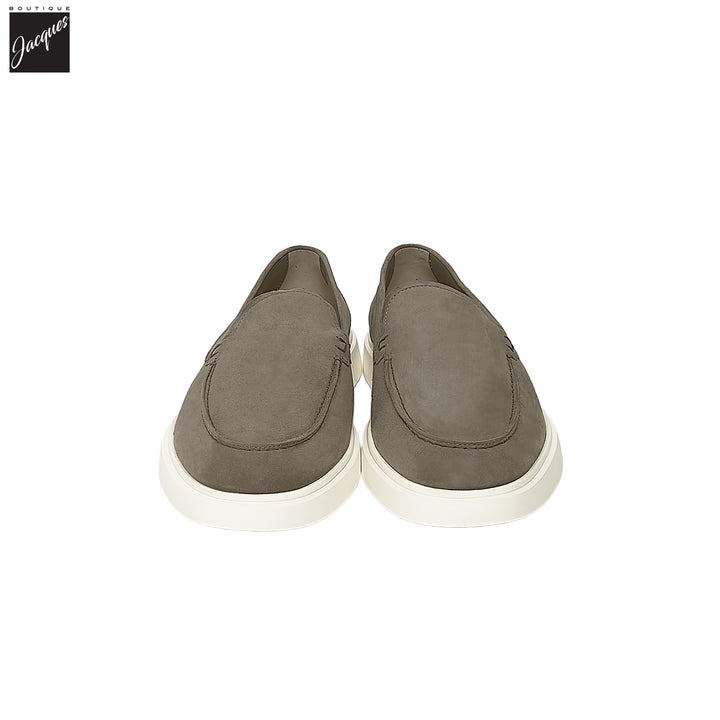 Smokey Taupe Extralight Suede Leather Loafers - Fabiano Ricci - Boutique Jacques International