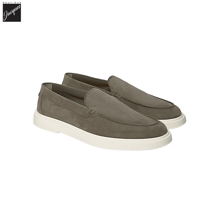Smokey Taupe Extralight Suede Leather Loafers - Fabiano Ricci - Boutique Jacques International