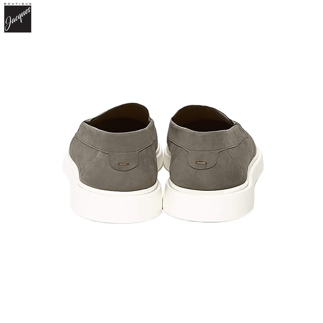 Smokey Taupe Extralight Suede Leather Loafers - Fabiano Ricci - Boutique Jacques International