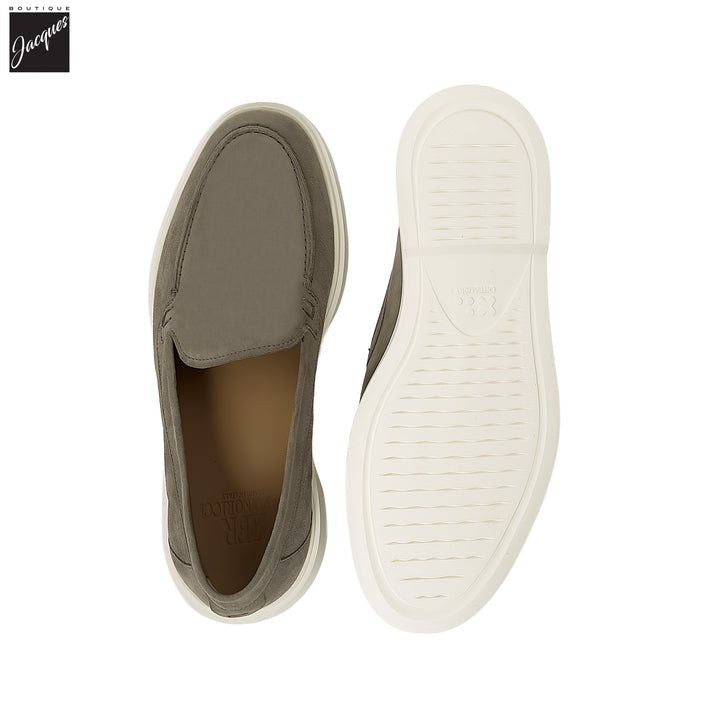 Smokey Taupe Extralight Suede Leather Loafers - Fabiano Ricci - Boutique Jacques International