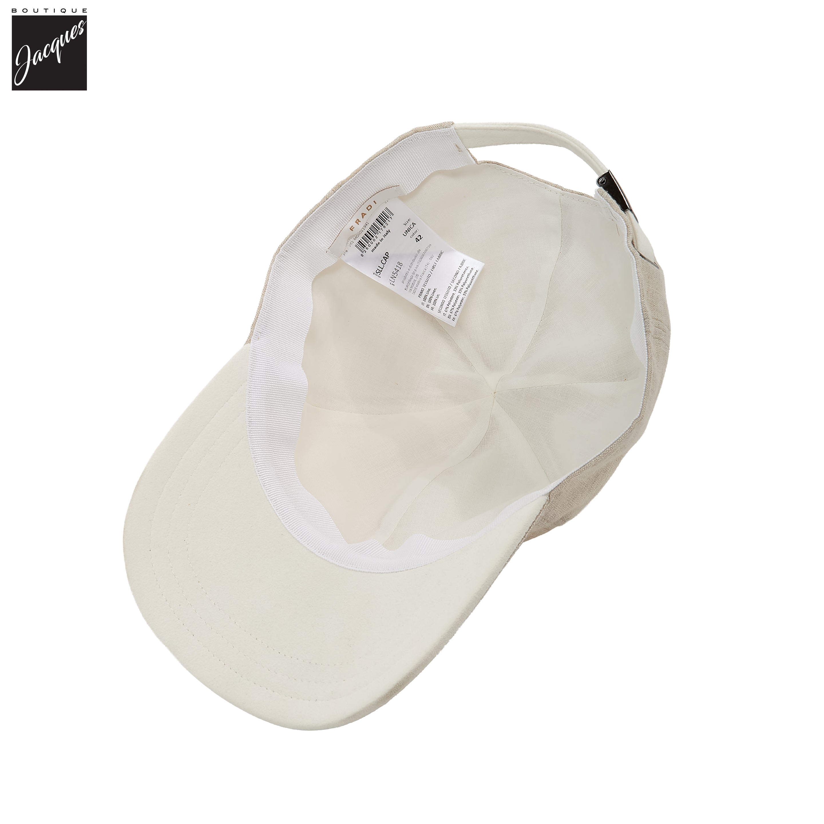 Ecru Linen Cap - FRADI - Boutique Jacques International