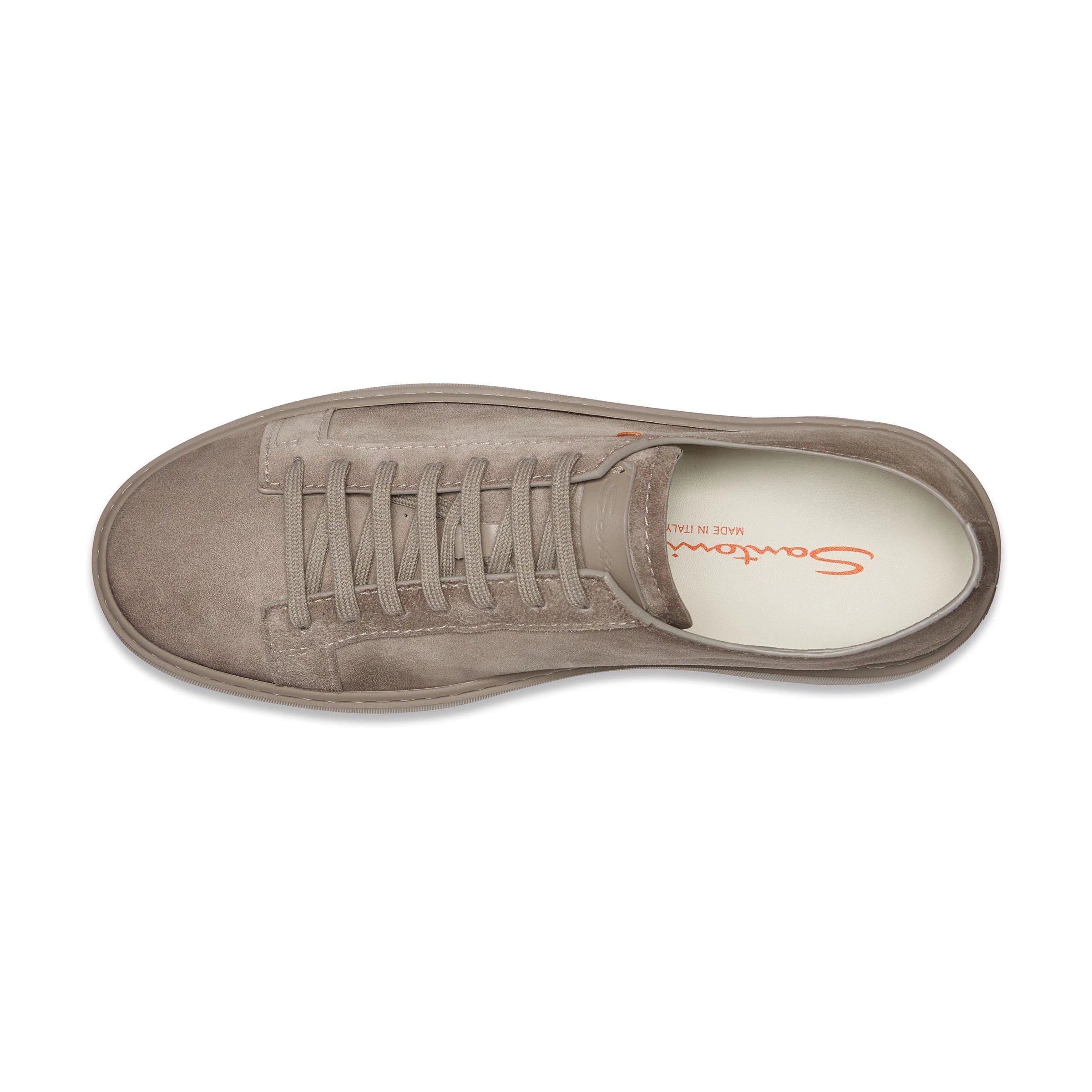 Taupe Suede Godfrey Lace Up Sneakers - Santoni