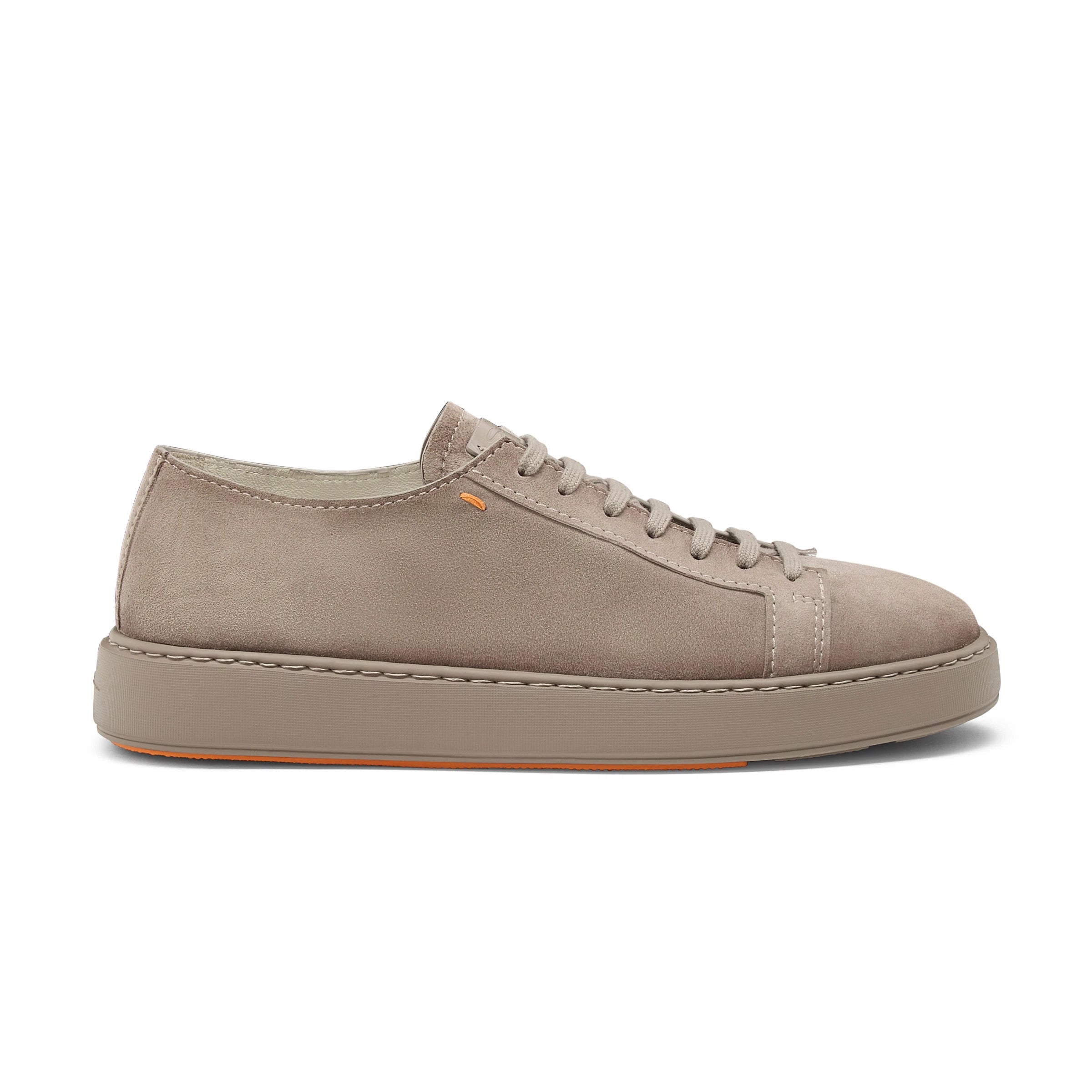 Taupe Suede Godfrey Lace Up Sneakers - Santoni