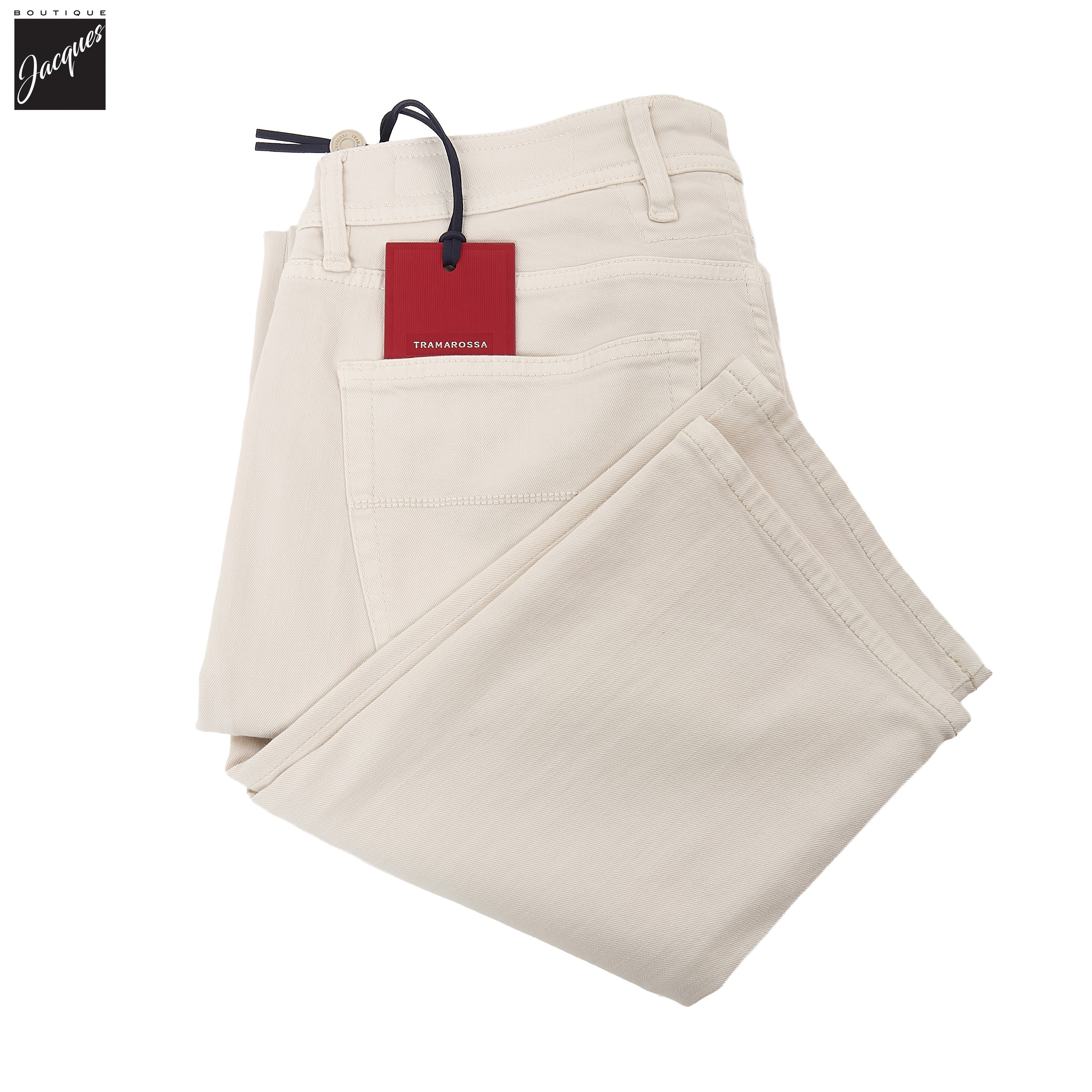Off-White Soft Dye Michelangelo Super-Stretch Five Pocket Pants - TRAMAROSSA - Boutique Jacques International