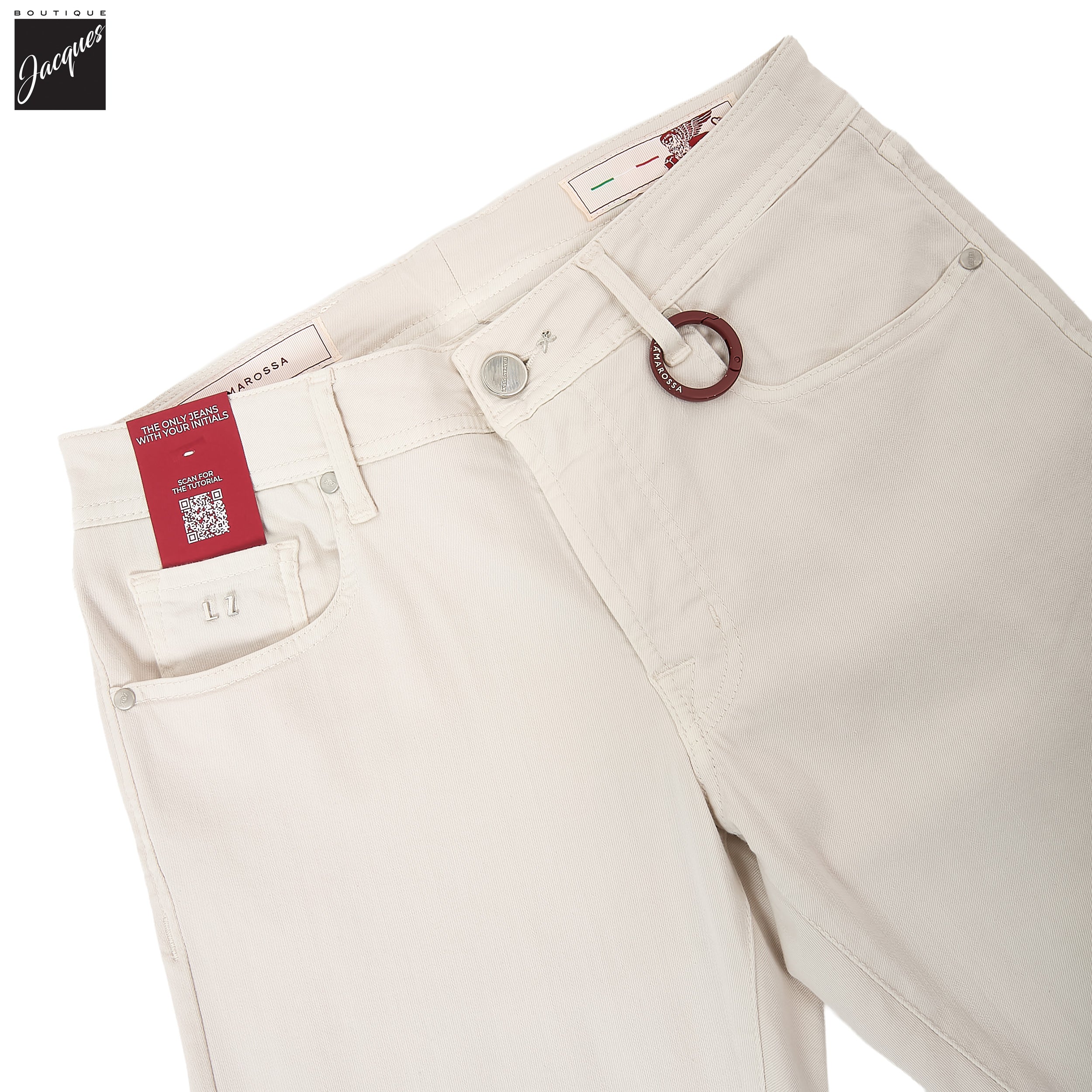 Off-White Soft Dye Michelangelo Super-Stretch Five Pocket Pants - TRAMAROSSA - Boutique Jacques International