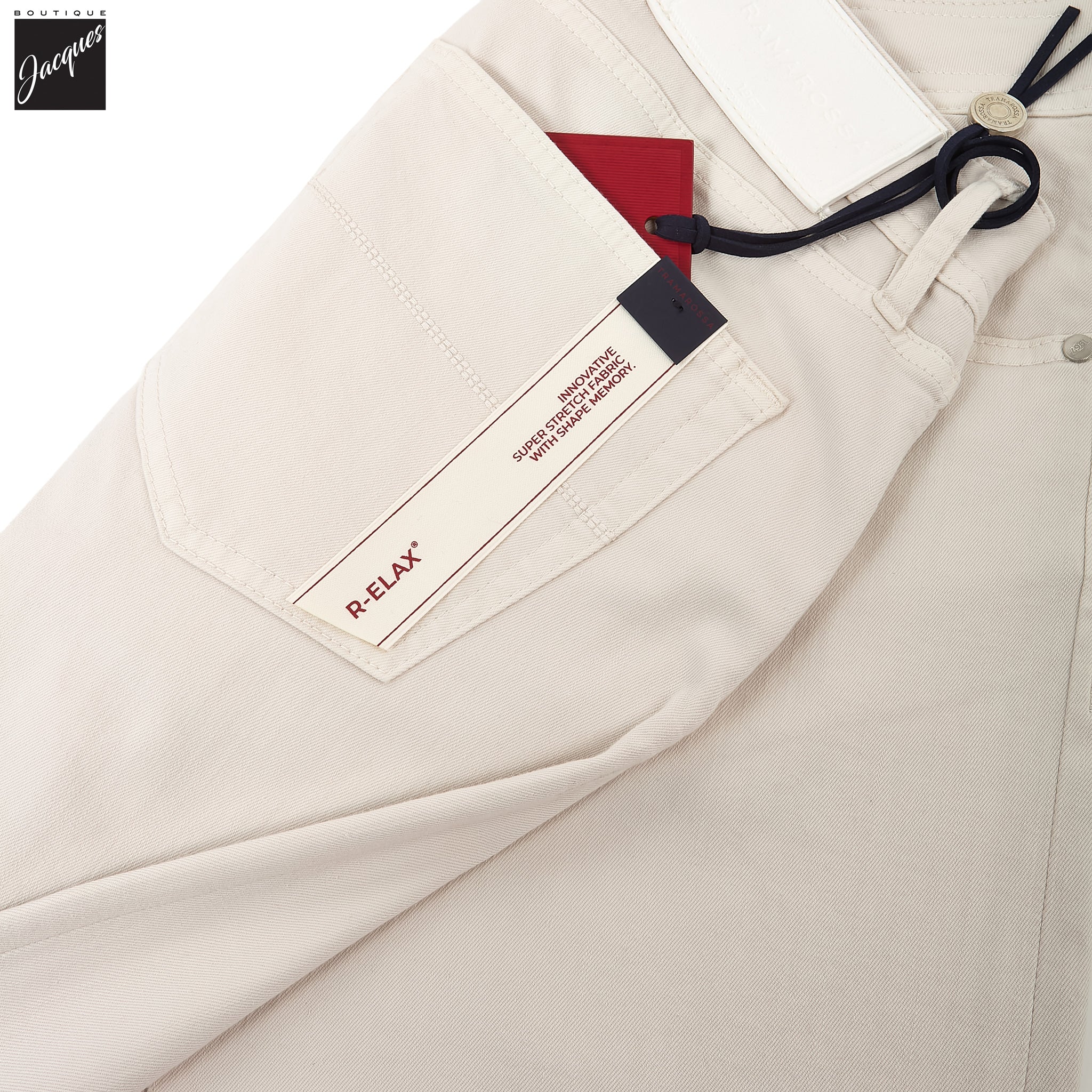 Off-White Soft Dye Michelangelo Super-Stretch Five Pocket Pants - TRAMAROSSA - Boutique Jacques International