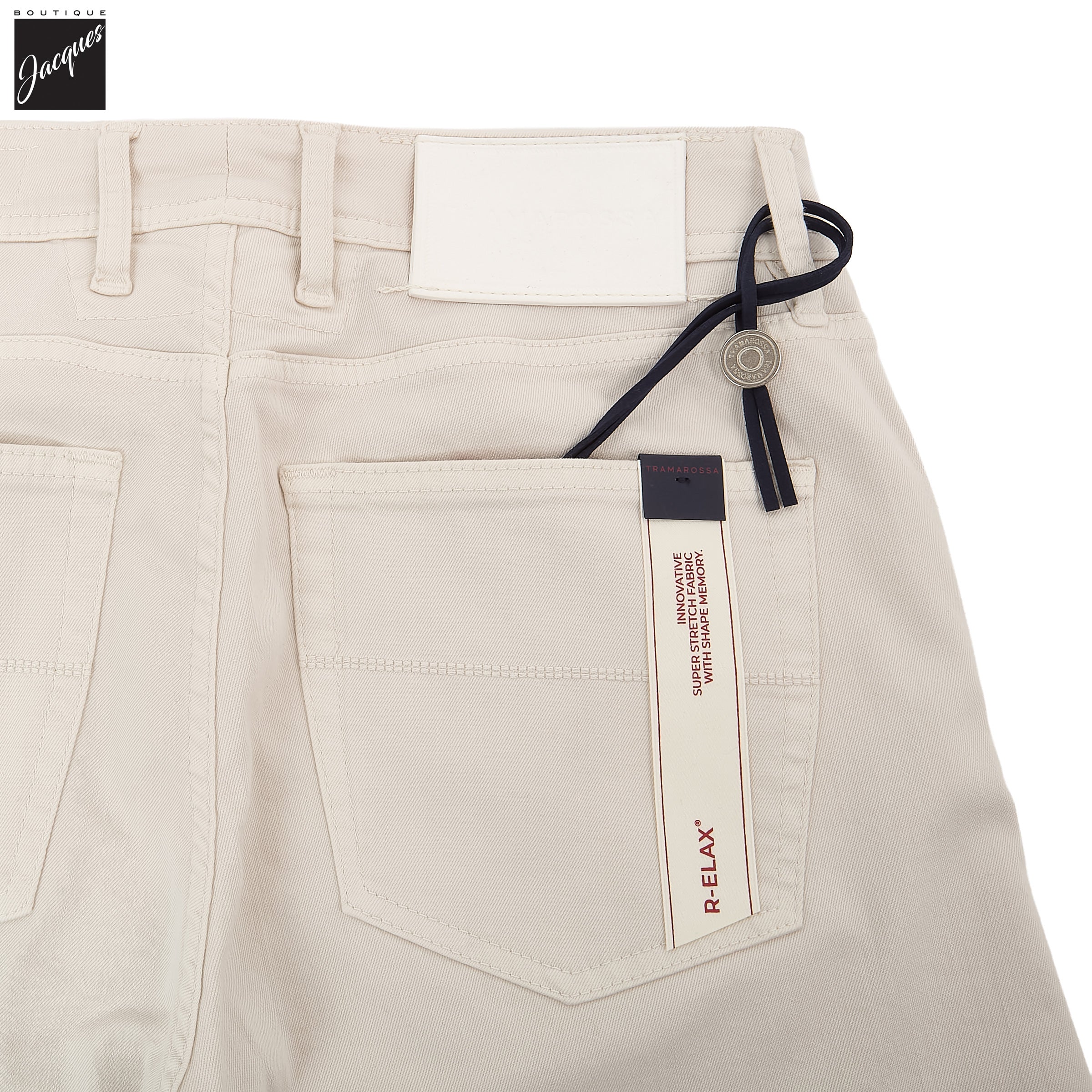 Off-White Soft Dye Michelangelo Super-Stretch Five Pocket Pants - TRAMAROSSA - Boutique Jacques International
