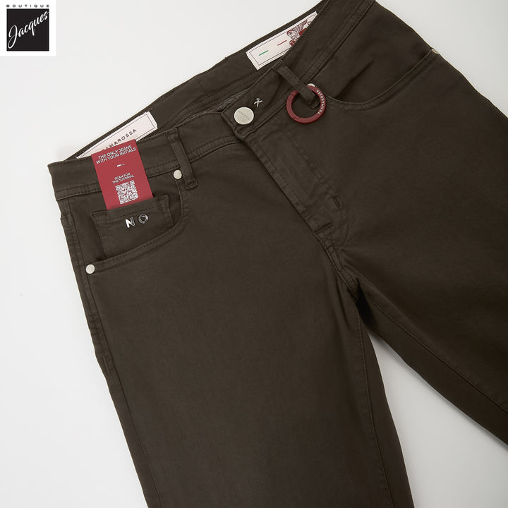 Coffee Brown Soft Dye Michelangelo Fit Super-Stretch Pants - TRAMAROSSA - Boutique Jacques International