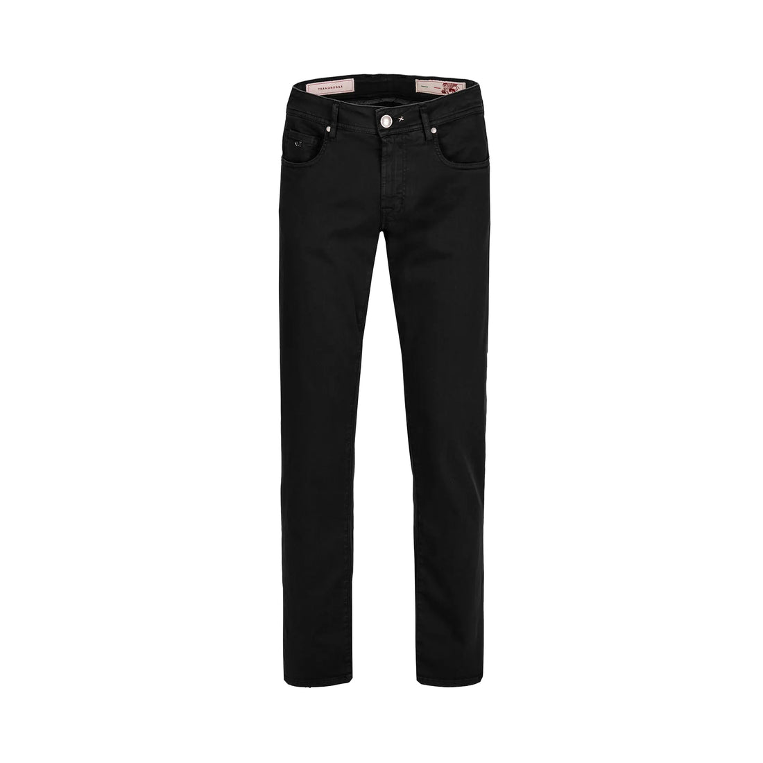 Black Soft Dye Michelangelo Super-Stretch Five Pocket Pants - TRAMAROSSA
