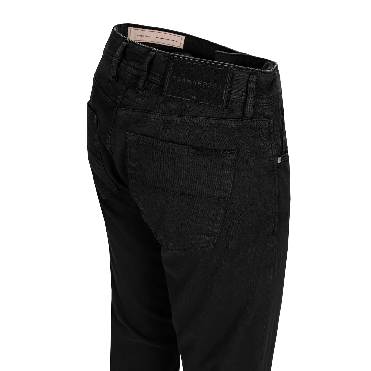 Black Soft Dye Michelangelo Super-Stretch Five Pocket Pants - TRAMAROSSA