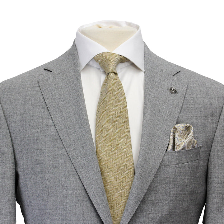 Light Gray Neat Wool Unconstructed Dallas Contemporary Fit Suit - Jack Victor