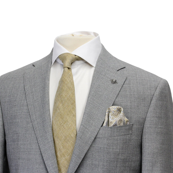 Light Gray Neat Wool Unconstructed Dallas Contemporary Fit Suit - Jack Victor