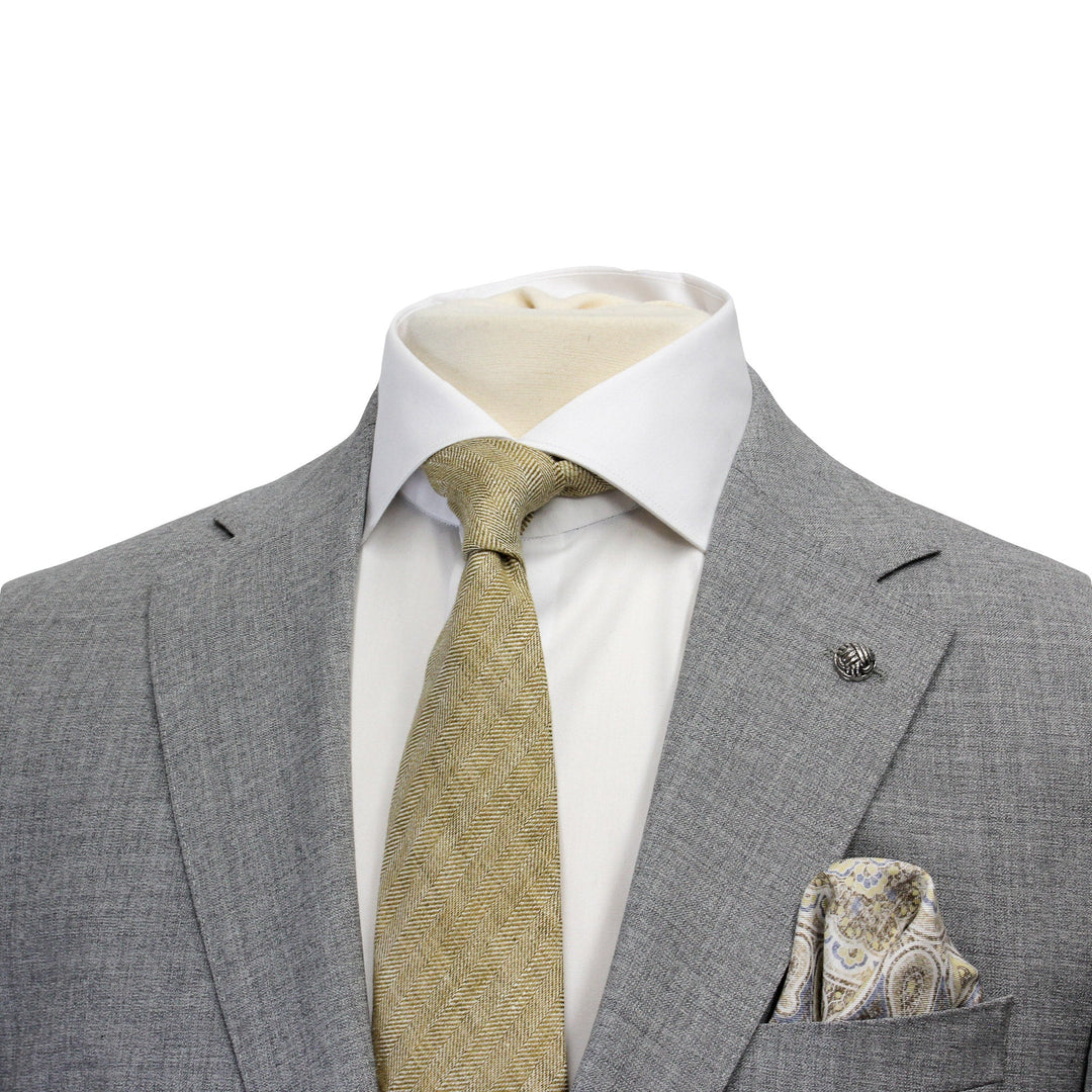 Light Gray Neat Wool Unconstructed Dallas Contemporary Fit Suit - Jack Victor