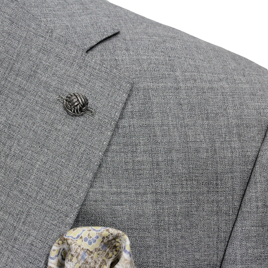 Light Gray Neat Wool Unconstructed Dallas Contemporary Fit Suit - Jack Victor