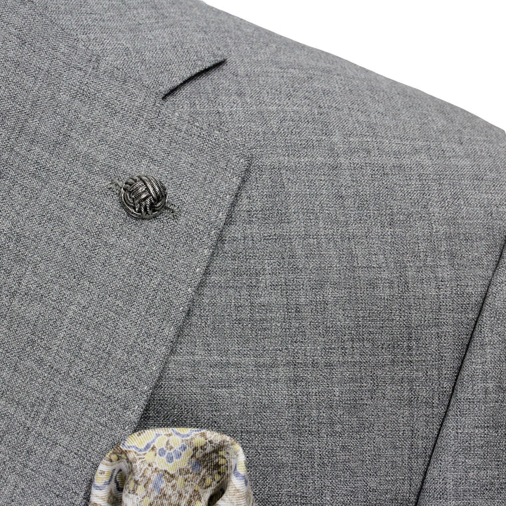 Light Gray Neat Wool Unconstructed Dallas Contemporary Fit Suit - Jack Victor
