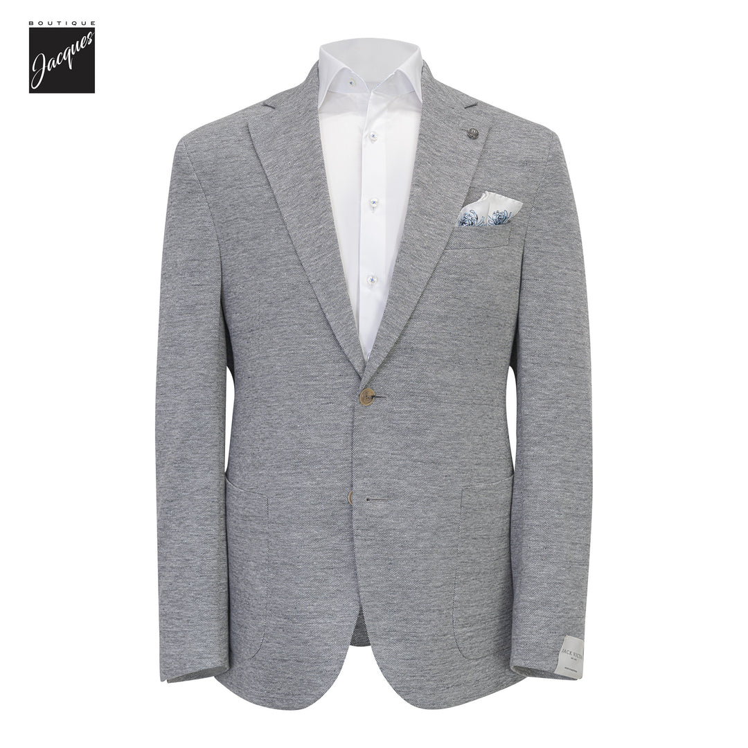 Gray Mélange Linen/Wool/Silk Hartford Contemporary Fit Sport Jacket - Jack Victor