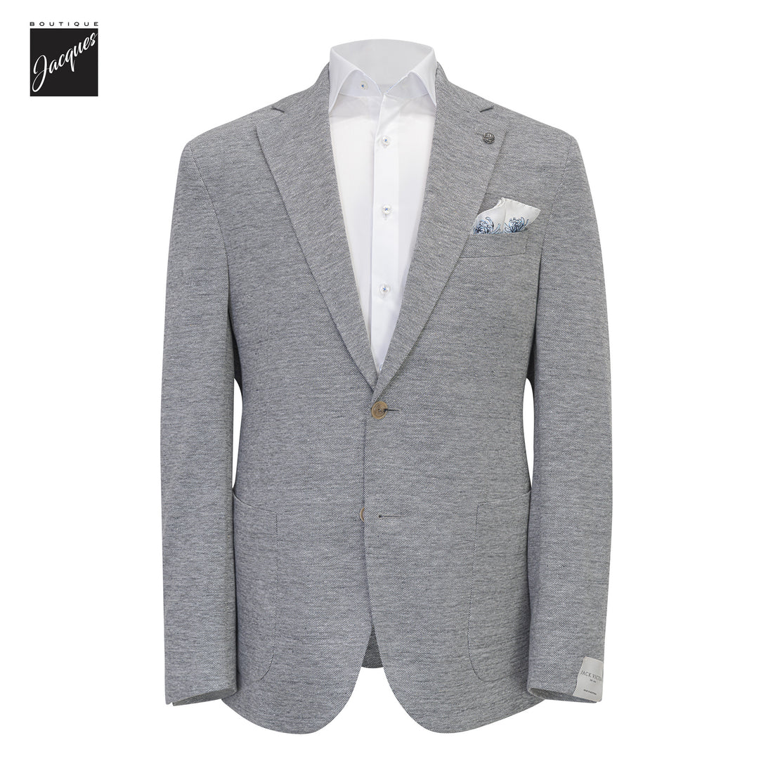 Gray Mélange Linen/Wool/Silk Hartford Contemporary Fit Sport Jacket - Jack Victor