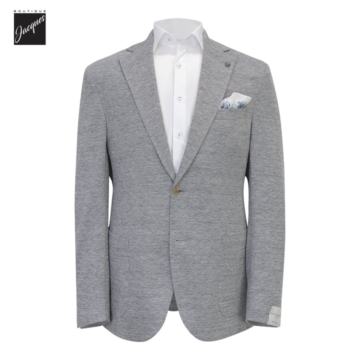 Gray Mélange Linen/Wool/Silk Hartford Contemporary Fit Sport Jacket - Jack Victor