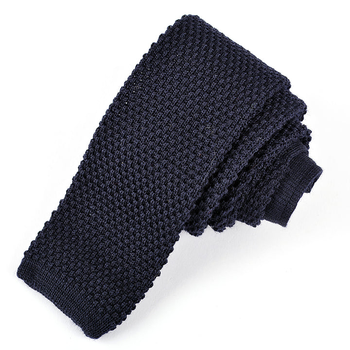 Blue Wool Knit Tie - DION