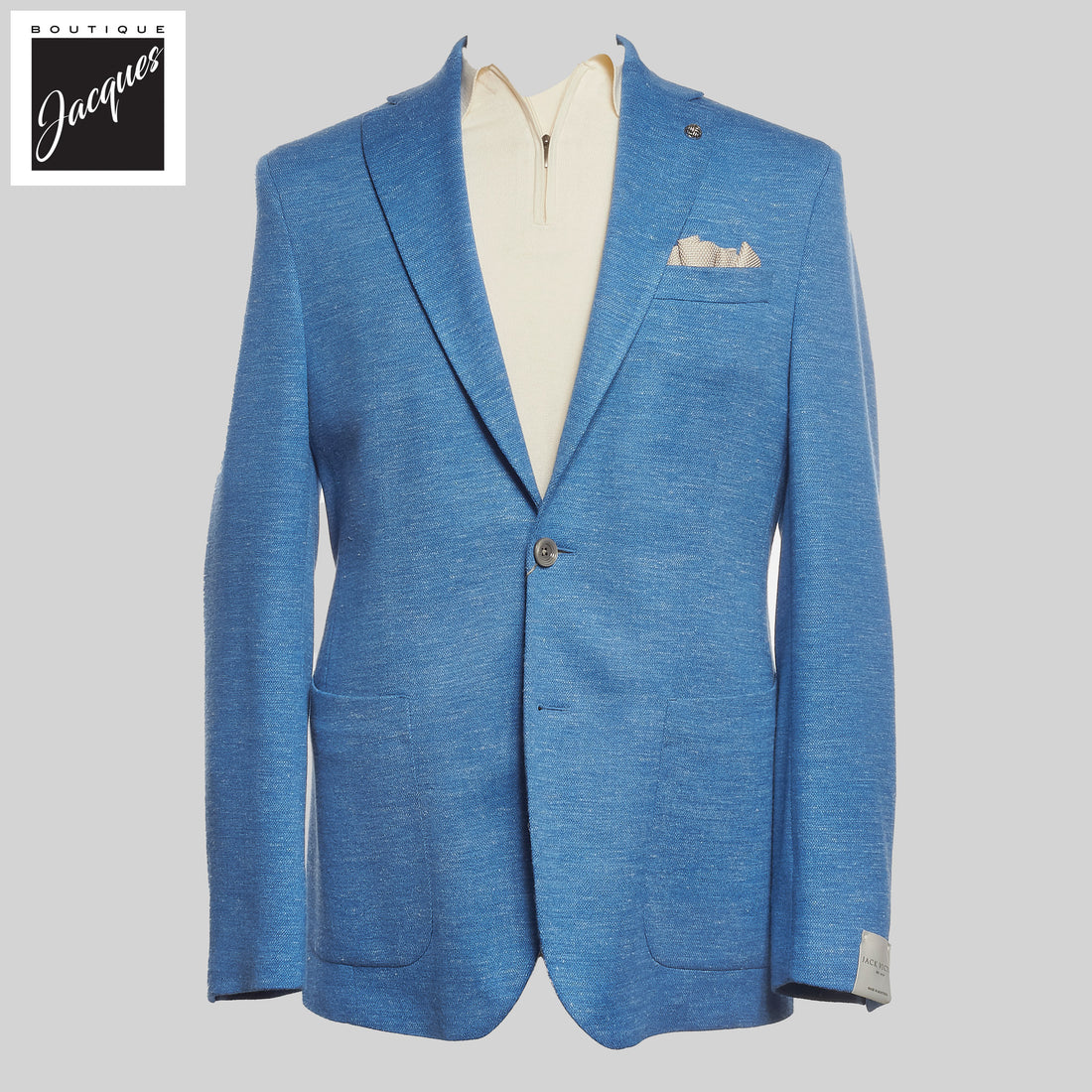 Light Blue Hartford Contemporary Fit Loro Piana Jersely Knit Sport Jacket - Jack Victor - Boutique Jacques International