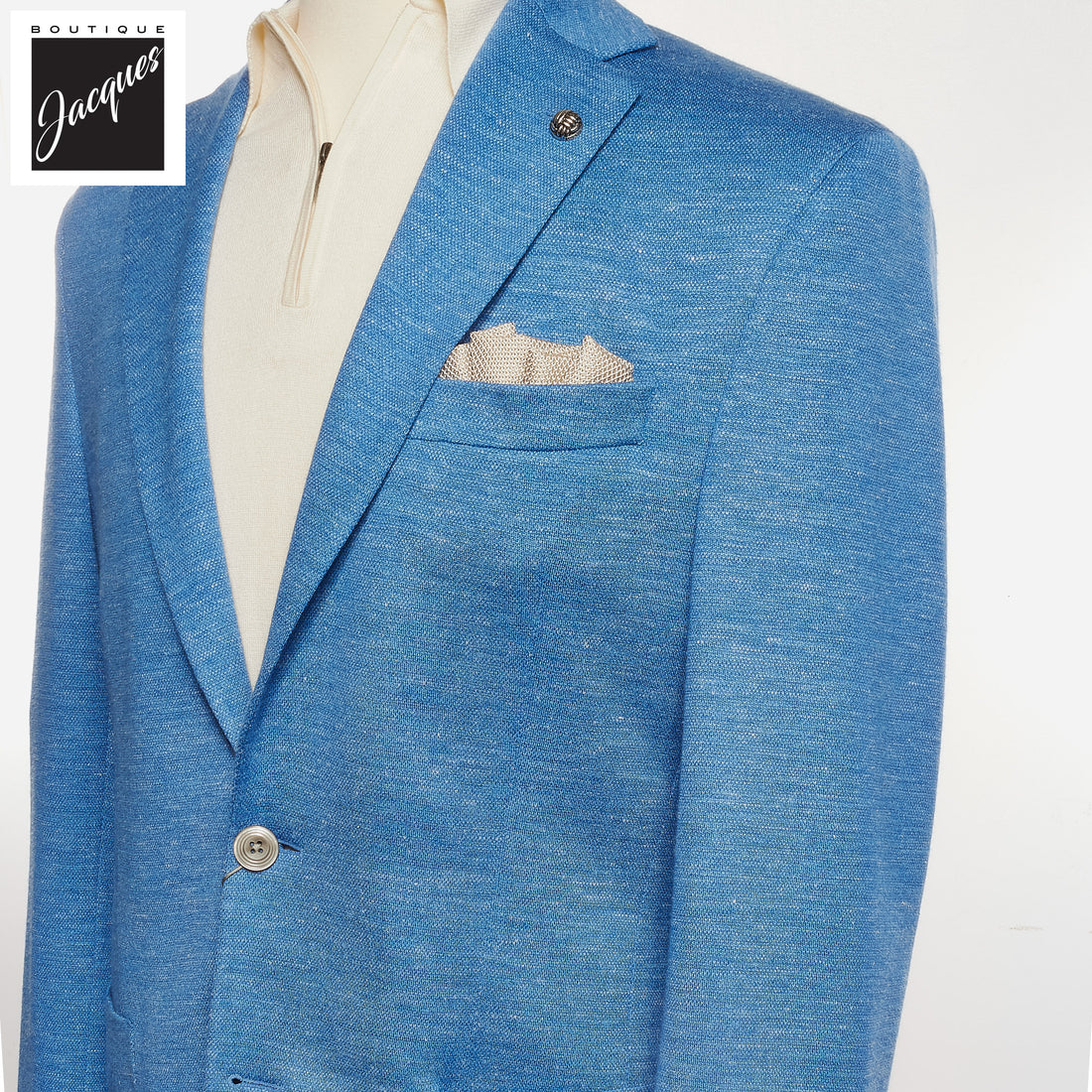 Light Blue Hartford Contemporary Fit Loro Piana Jersely Knit Sport Jacket - Jack Victor - Boutique Jacques International