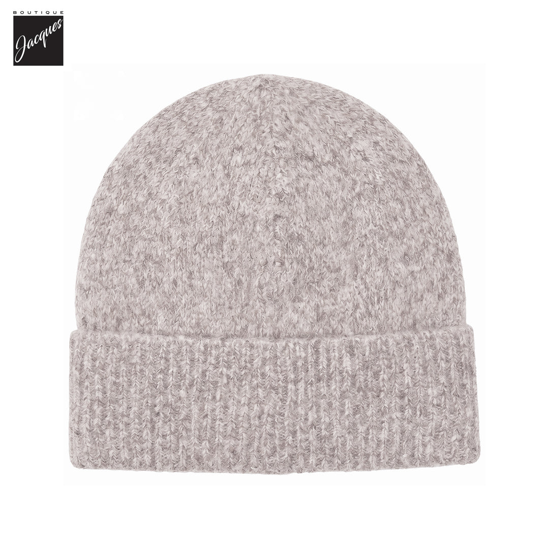 Mushroom (Taupe) Mélange Cotton/Alpaca/Wool Tweed Beanie - Phil Petter