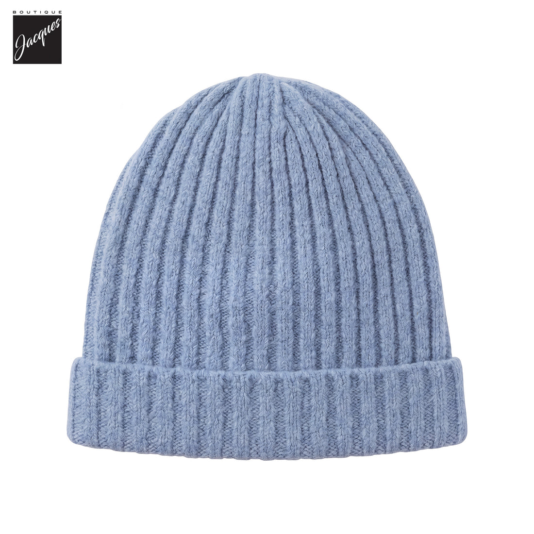 Baby Blue Ribbed Cotton-Stretch Chunky Beanie - Phil Petter - Boutique Jacques International