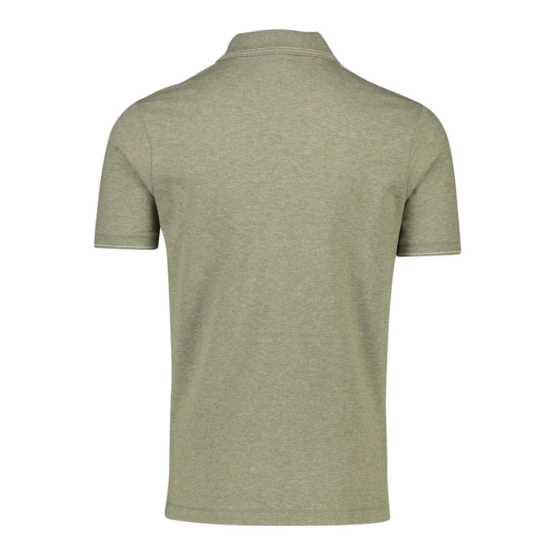 Sage Green Melange Cotton Polo Shirt - PAUL & SHARK
