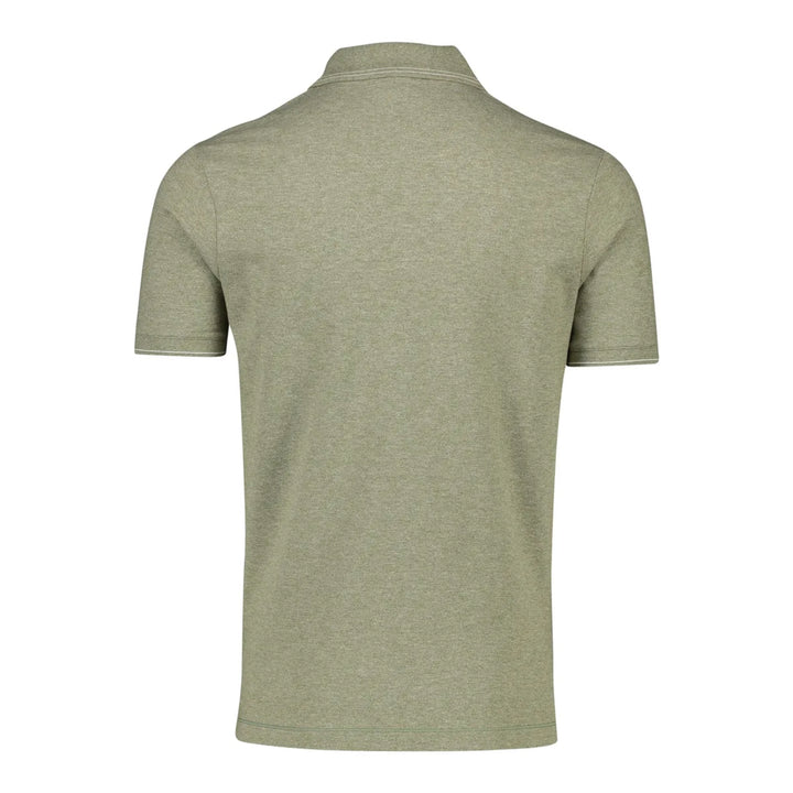 Sage Green Melange Cotton Polo Shirt - PAUL & SHARK